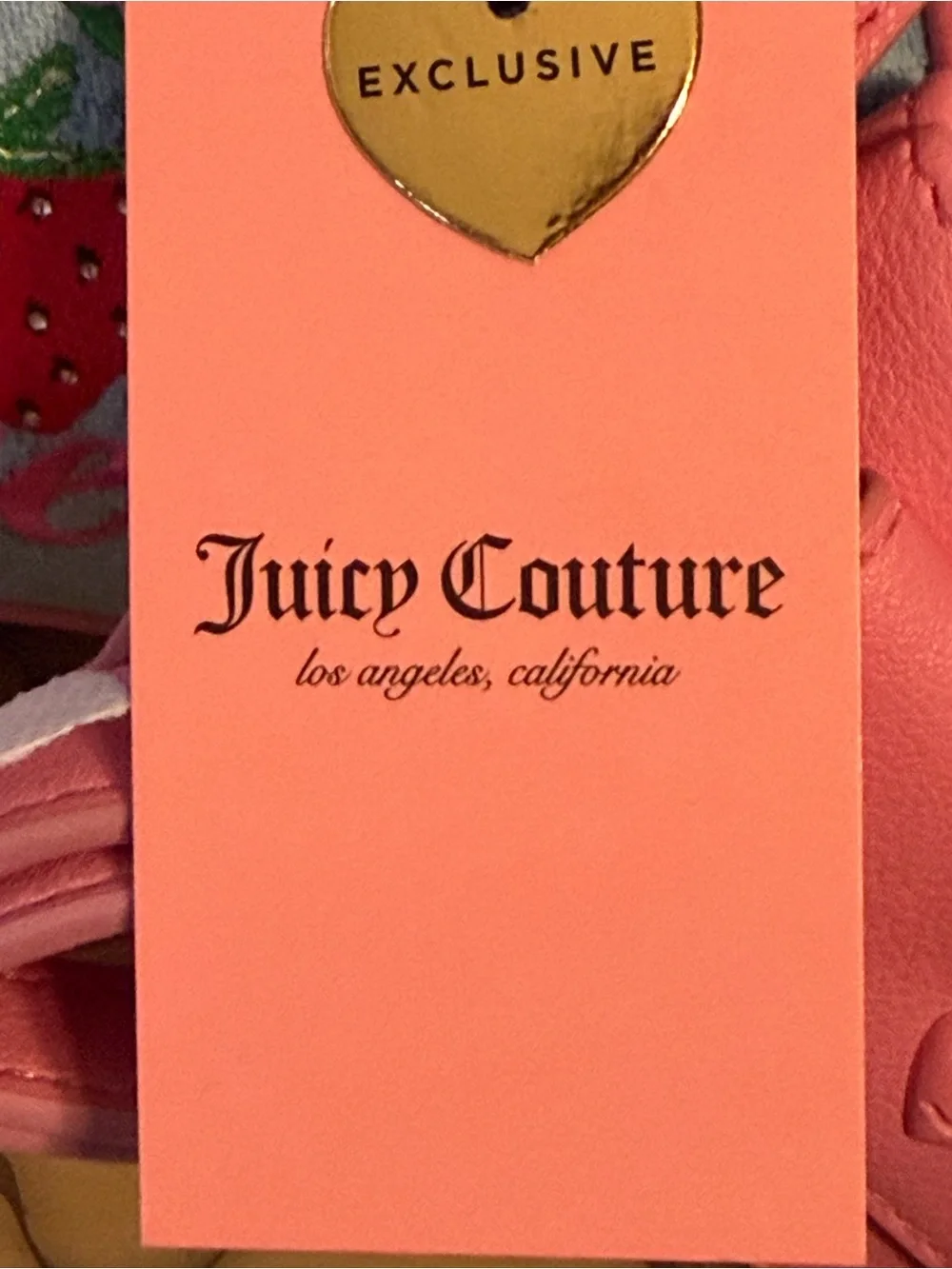 Juicy Couture NWT Classic Juicy Blue & Pink Satchel Pink Strawberry Logo (P251)